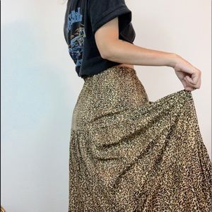 Ankle Length High Waisted Vintage Cheetah Skirt